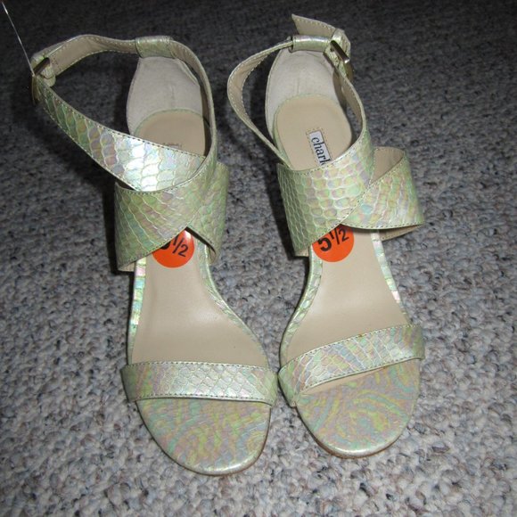 Charles David Iridescent Snakeskin Heels - Picture 2 of 12